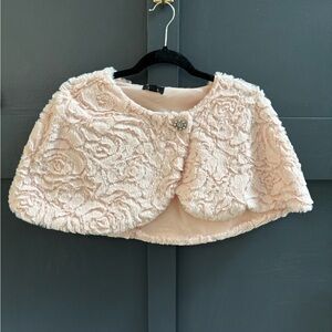 Elegant Pink Faux Fur Capelet